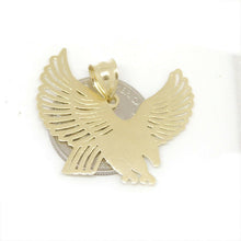 Load image into Gallery viewer, 10k yellow Gold eagle Pendant charm necklace gift for her him fine jewelry 3.1g