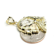 Load image into Gallery viewer, New 10k solid yellow Gold Chief face head Pendant diamond cut fine jewelry 4g