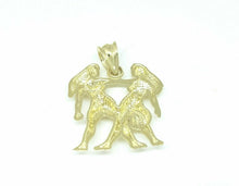 Load image into Gallery viewer, New 10k yellow solid Gold Gemini zodiac astrology Pendant charm fine jewelry 2g