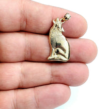 Load image into Gallery viewer, 14k yellow Gold howling wolf full body animal Pendant charm fine jewelry 3.4g