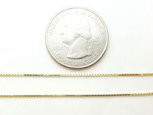 Load image into Gallery viewer, Brand New 14K Yellow Gold Square Box Chain Necklace fine gift jewelry 1.7g 18"