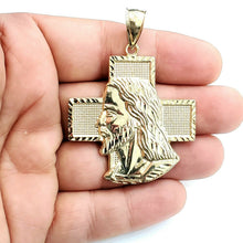 Load image into Gallery viewer, 10k yellow gold Jesus face head pendant charm fine gift religious jewelry 8.4g