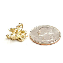 Load image into Gallery viewer, 14k yellow Gold 3D winged dragon Pendant charm solid gift fine jewelry 4.2g