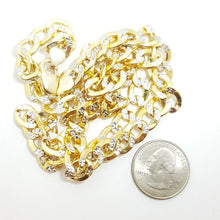 Load image into Gallery viewer, New 10K two-tone Gold 9.3mm hollow cuban Link Chain fine jewelry gift 26" 34.9g
