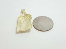 Load image into Gallery viewer, 10k yellow gold Jesus face head pendant charm fine gift religious jewelry 3.2g