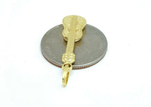 Load image into Gallery viewer, New 14k yellow Gold hollow guitar music Pendant charm 3D fine gift jewelry 1.4g