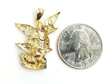 Load image into Gallery viewer, New 14k yellow gold saint Michael pendant charm fine religious gift jewelry 3.5g