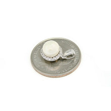 Load image into Gallery viewer, 14k white gold round 8mm fresh water pearl Pendant charm with zirconia gift 1.8g