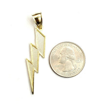 Load image into Gallery viewer, 10k yellow gold lightning bolt pendant charm fine gift jewelry diamond cut 2.4g