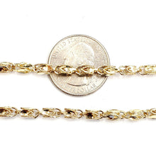 Load image into Gallery viewer, New 10K real yellow gold 3.75mm Turkish chain Necklace gift fine jewelry 24" 21g