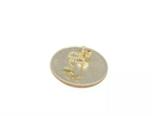 Load image into Gallery viewer, New 14k yellow Gold 0.16Ct Round Diamond snake stud Earrings Push Back Fastening