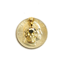 Load image into Gallery viewer, New 14k yellow Gold tiny Skull mummy dead Bone Pendant Gift fine jewelry 1.4g