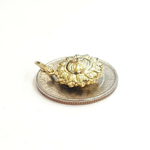 Load image into Gallery viewer, 14k yellow gold hollow sun sol pendant charm gift fine jewelry 0.55" 1.4g