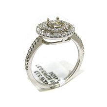 Load image into Gallery viewer, 0.37Ct Natural Diamond 14k White Gold Semi Mount halo Ring round center size 6.5