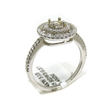 Load image into Gallery viewer, 0.37Ct Natural Diamond 14k White Gold Semi Mount halo Ring round center size 6.5