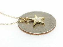 Load image into Gallery viewer, 14k yellow Gold 0.09Ct Diamond star necklace gift for her 18" adjustable chain