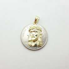 Load image into Gallery viewer, 10k yellow gold jesus face head pendant charm fine religious jewelry unisex 1.6g