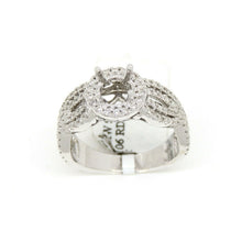Load image into Gallery viewer, 0.54Ct Natural Diamond 14k White Gold Semi Mount halo Ring round center size 7