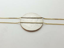 Load image into Gallery viewer, New 14K Yellow Gold 0.75mm Square Box Chain Necklace fine gift jewelry 2.4g 22"