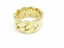 Load image into Gallery viewer, 14K solid Yellow Gold 11.6mm Cuban link Ring Band fine jewelry 17.2g size 9.5
