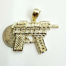 Load image into Gallery viewer, 10k yellow solid Gold automatic machine gun Pendant charm fine gift jewelry 9.5g