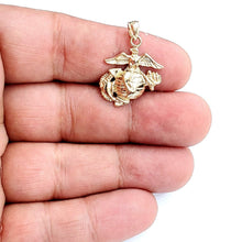 Load image into Gallery viewer, 14k yellow gold US Marine Corps Emblem pendant charm Fine Jewelry men women 3.1g