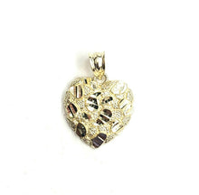 Load image into Gallery viewer, New 10k yellow gold nugget heart pendant charm fine gift for women jewelry 1.6g