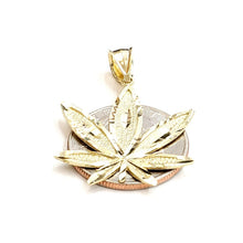 Load image into Gallery viewer, 10k yellow gold marijuana leaf weed pendant charm medical gift fine jewelry 2.6g