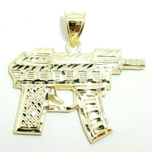 Load image into Gallery viewer, 10k yellow solid Gold automatic machine gun Pendant charm fine gift jewelry 4.9g