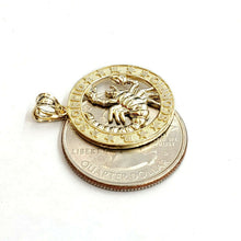 Load image into Gallery viewer, 10k yellow Gold scorpion zodiac sign round Pendant charm fine gift jewelry 2.5g