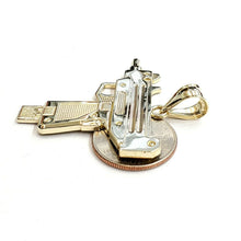 Load image into Gallery viewer, New 10k yellow Gold solid Uzi machine gun Pendant charm fine jewelry unisex 7.6g