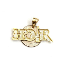 Load image into Gallery viewer, New 10k yellow Gold RICH word Pendant charm diamond cut fine jewelry 4.4g
