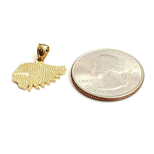 Load image into Gallery viewer, New 14k yellow Gold tiny apache chief face head Pendant gift fine jewelry 1.5g