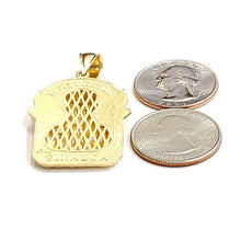 Load image into Gallery viewer, 14k two tone gold Jesus malverde narco saint Sinaloa pendant diamond cut 8.7g
