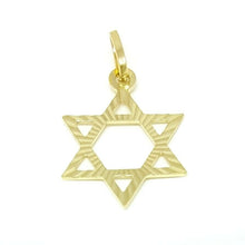 Load image into Gallery viewer, 14k yellow gold star of David Jewish Israel charm pendant religious jewelry 0.9g