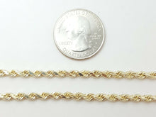Load image into Gallery viewer, New 10K yellow gold 3.5mm hollow rope chain Necklace fine jewelry unisex 13g 28"