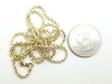 Load image into Gallery viewer, New 10K yellow gold 2mm hollow rope chain Necklace fine gift jewelry 4.3g 24"
