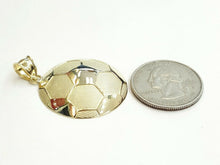 Load image into Gallery viewer, New 10k yellow Gold soccer ball Pendant charm sport fine gift jewelry 1.16" 4.4g