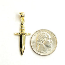 Load image into Gallery viewer, New 10k yellow Gold dagger knife Pendant charm Unisex Gift fine jewelry 2.2g