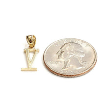 Load image into Gallery viewer, New 14KT Yellow Gold Solid Roman number 5 Pendant charm gift Fine Jewelry 0.9g