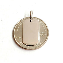 Load image into Gallery viewer, New 14k white Gold solid tiny dog tag name tag Pendant charm shiny jewelry 2.3g