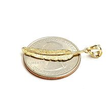 Load image into Gallery viewer, New 14k Yellow Gold solid feather Pendant Unisex gift fine jewelry 1.1g