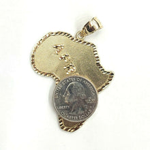 Load image into Gallery viewer, New 10k yellow gold Africa continent outline map pendant charm fine jewelry 11g