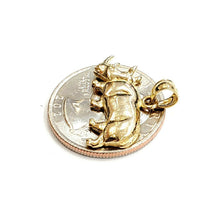 Load image into Gallery viewer, New 14k yellow Gold Rhinoceros Full body animal Pendant charm fine jewelry 3.3g