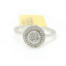 Load image into Gallery viewer, 0.28Ct Natural brown and white Diamond 14k White Gold women Ring 9.75mm Size 6.5