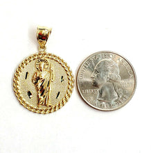 Load image into Gallery viewer, 10k yellow gold round saint Jude juda pendant charm religious jewelry 0.97" 4g