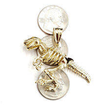 Load image into Gallery viewer, 10k yellow Gold 3D Dinosaur movable animal Jurassic Pendant fine jewelry 16.1g