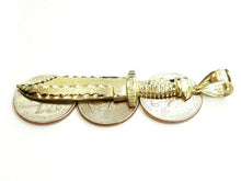 Load image into Gallery viewer, New 10k yellow Gold dagger knife Pendant charm fine gift jewelry for men 4.9g