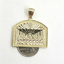 Load image into Gallery viewer, 10k yellow gold last supper pendant charm fine religious gift diamond cut 7.6g