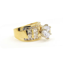 Load image into Gallery viewer, 14k yellow Gold woman's engagement ring with round cut cubic zirconia size 7